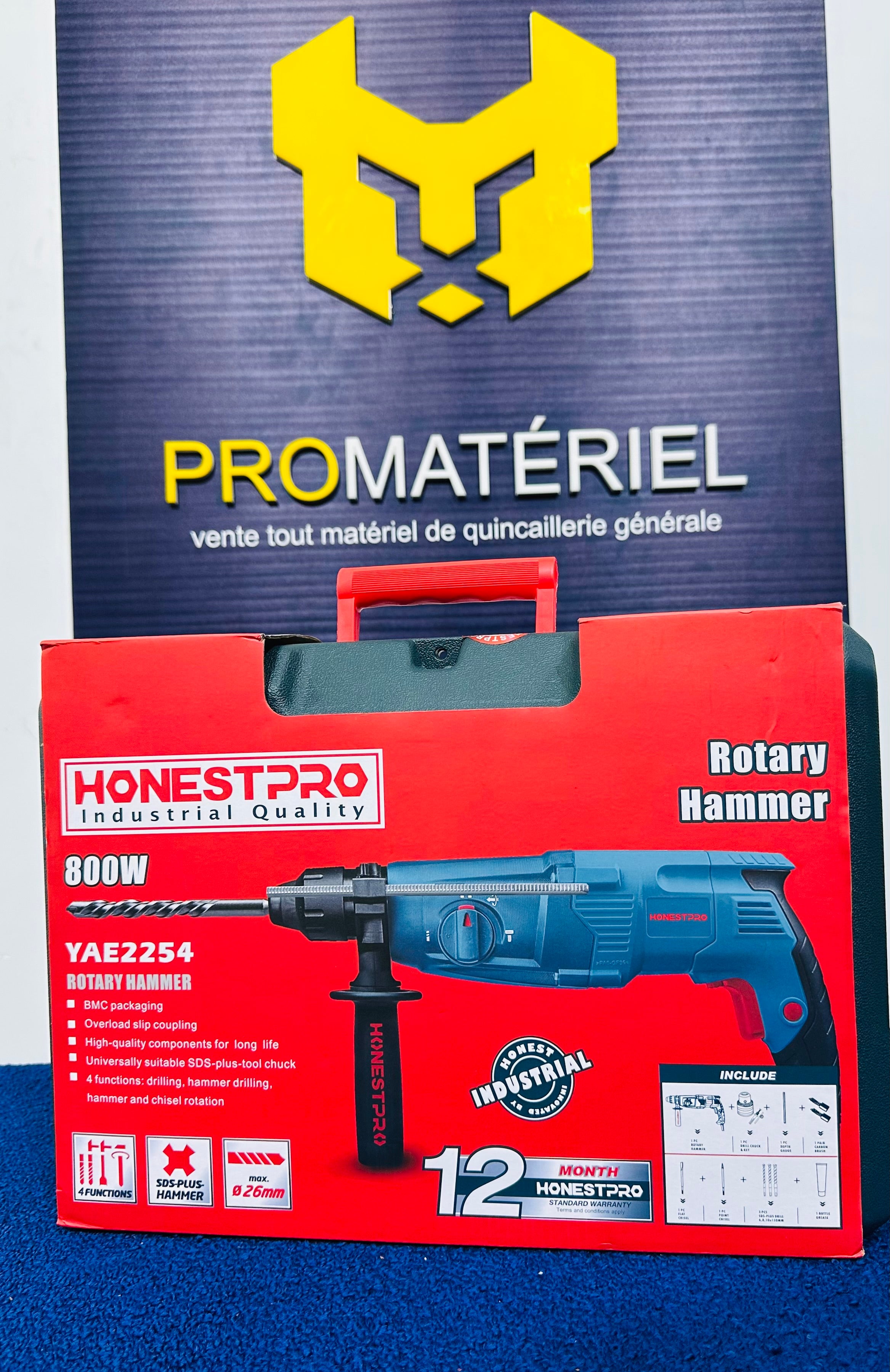HONESTPRO - Marteau Perforateur 4 Fonctions 800W YAE2254