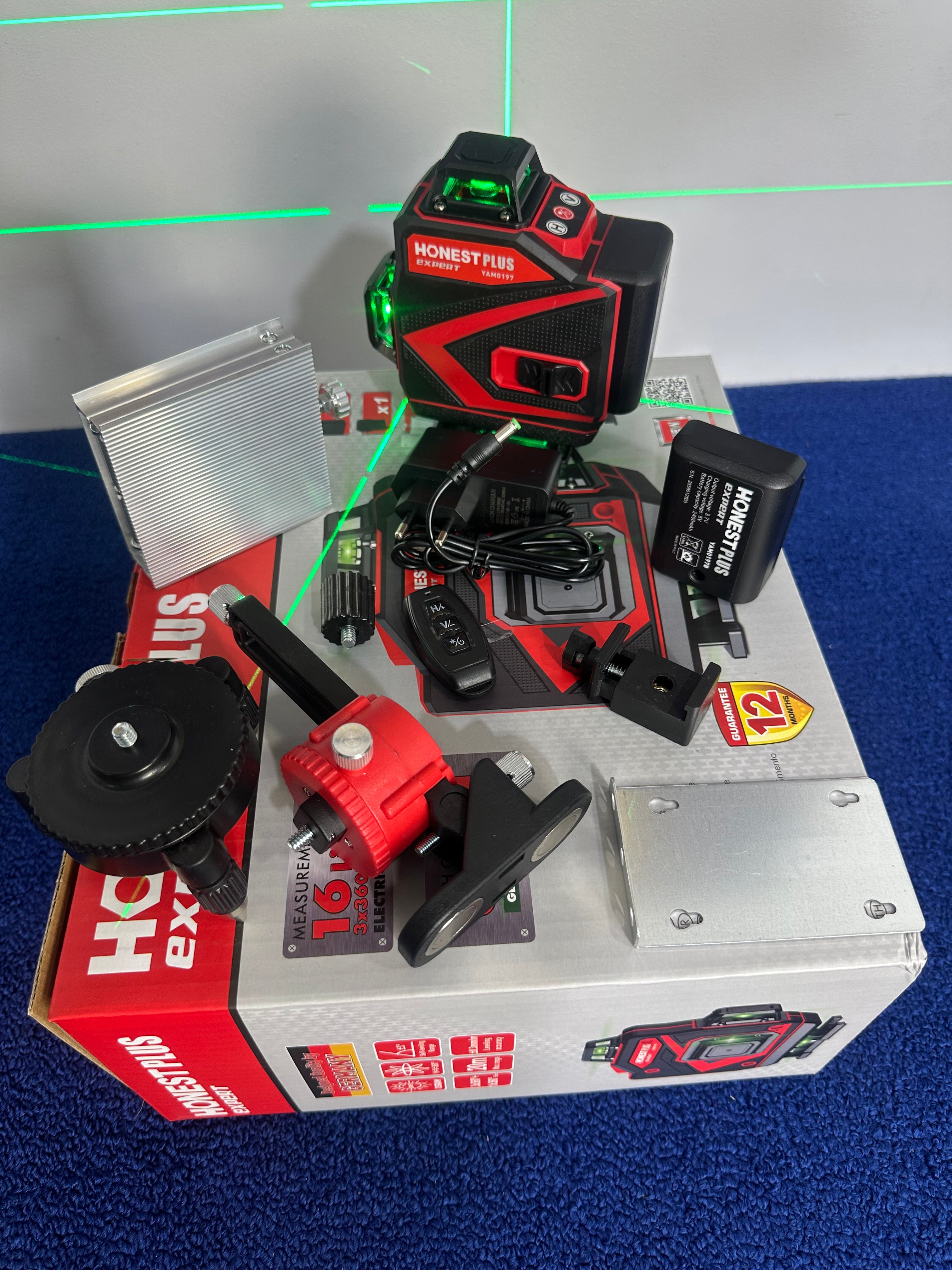 HONEST PLUS-Niveau laser 4D16 Lignes sans trépied YAM0197