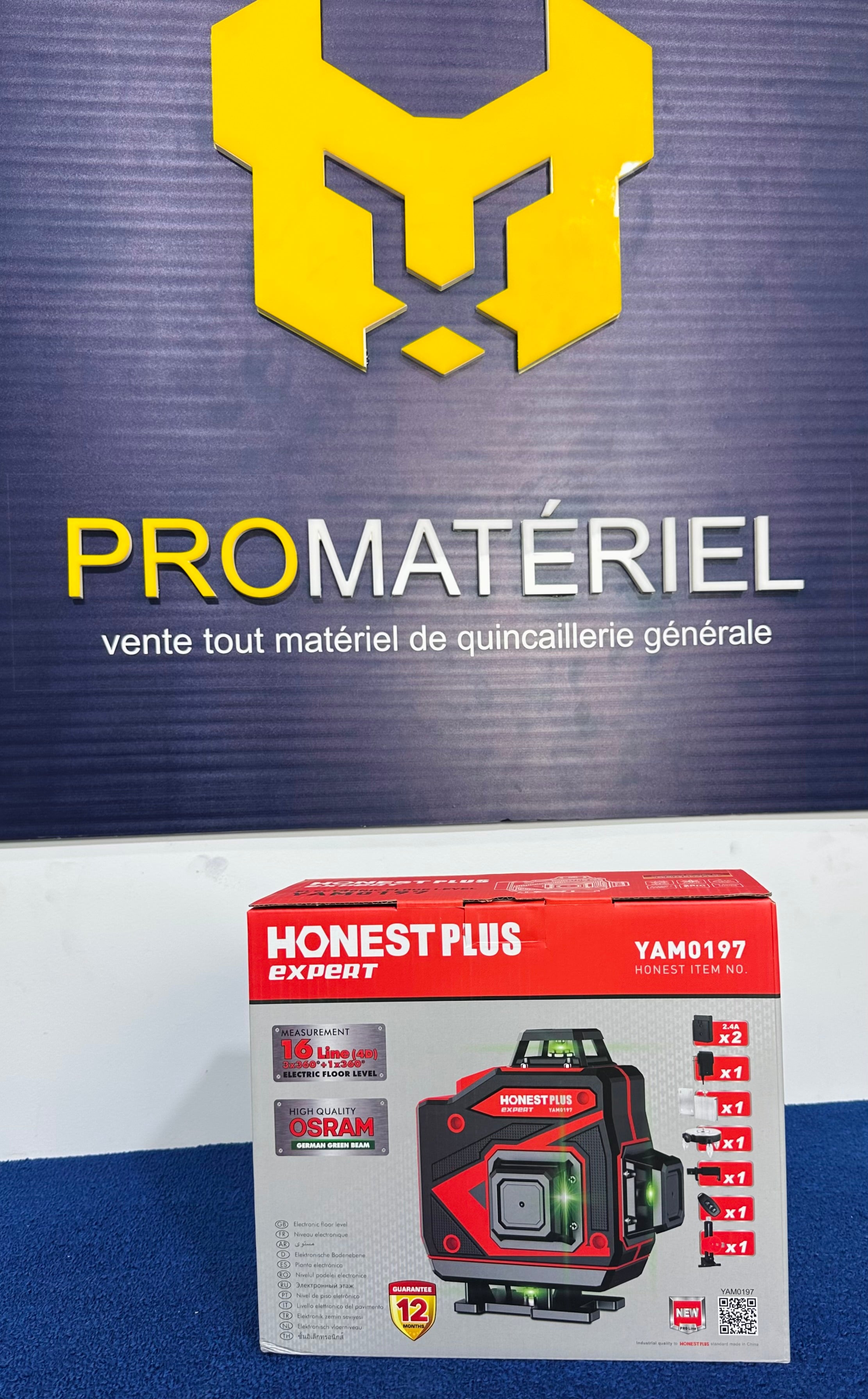 HONEST PLUS-Niveau laser 4D16 Lignes sans trépied YAM0197