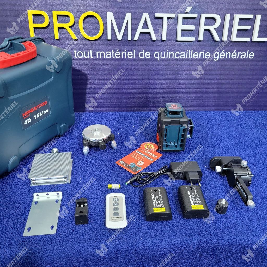 HONESTPRO - Niveau laser 16 lignes 4D 360° 2 Batteries YAM0199