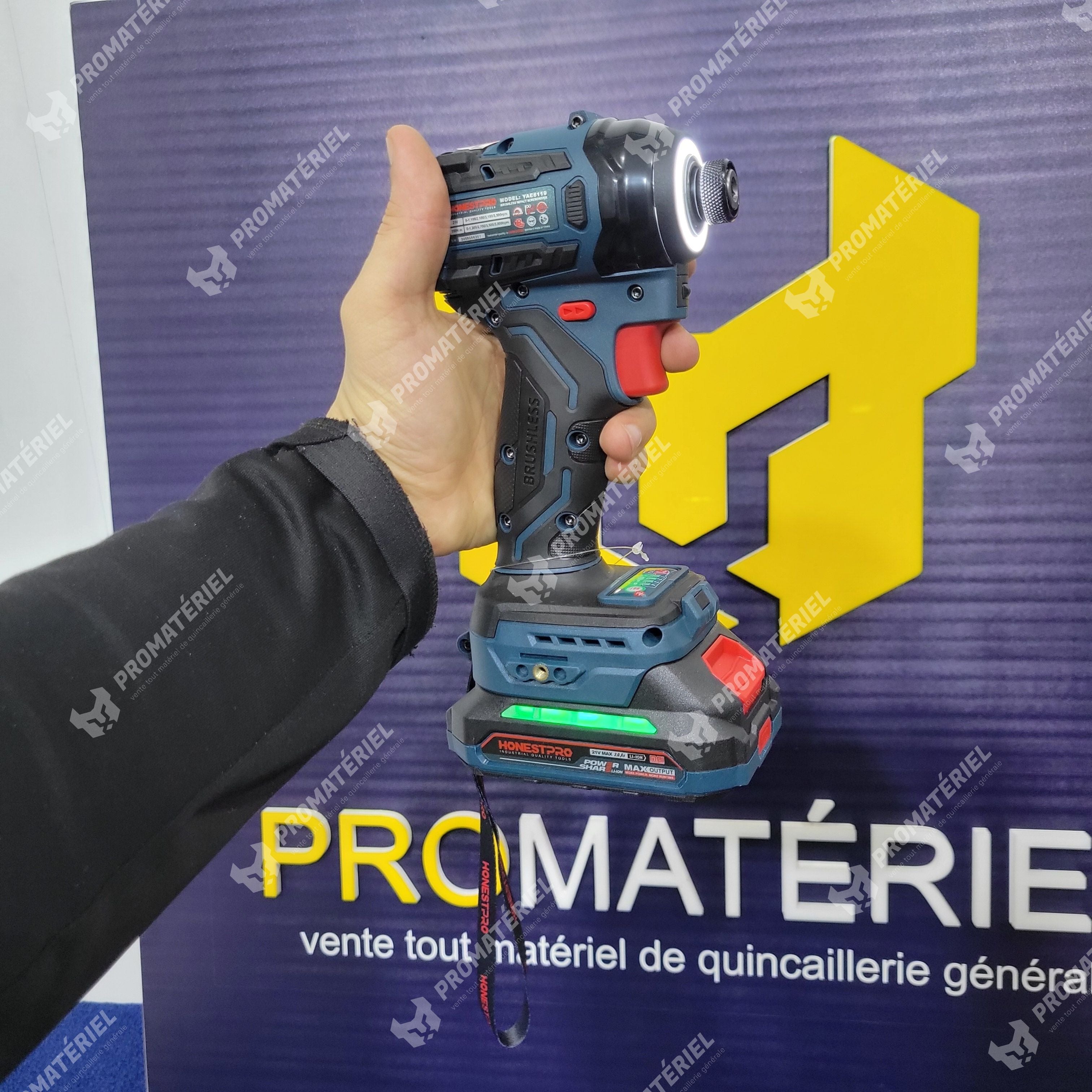 HONESTPRO - Visseuse a percussion sans-fil 2 batteries brushless YAE6119