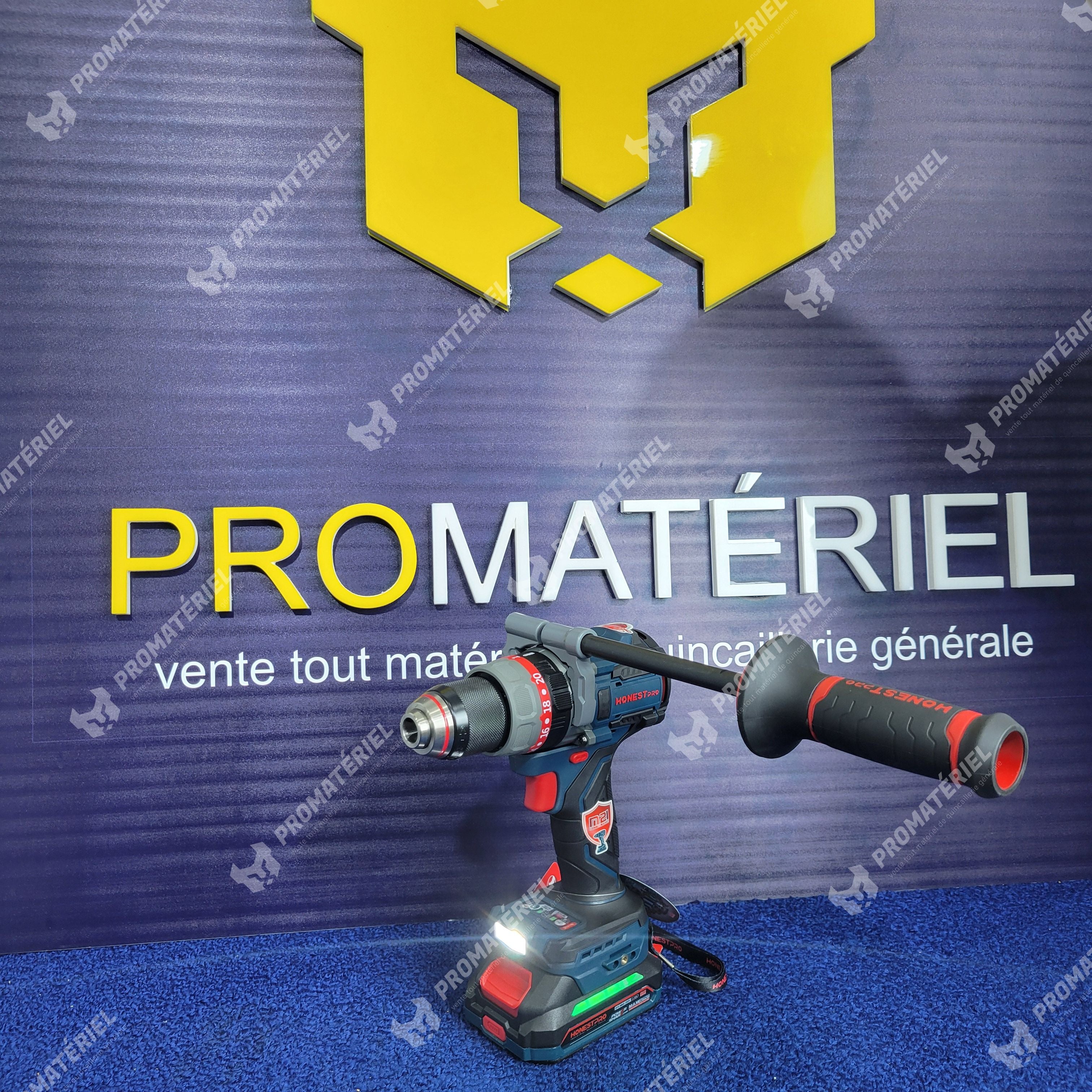 HONESTPRO - Visseuse perceuse a percussion Sans-fil 160Nm 2 Batteries 21v brushess YAE6161