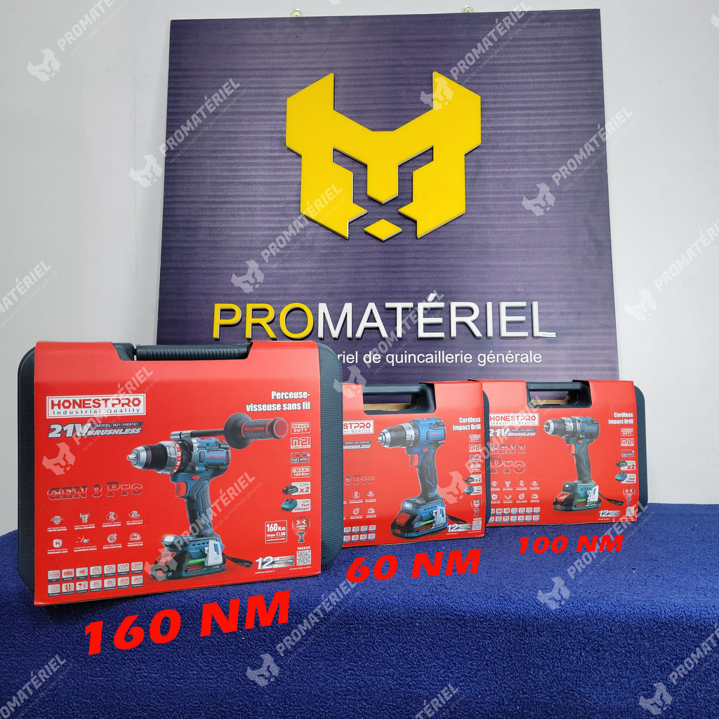 HONESTPRO - Visseuse brushless sans-fil (60-100-160)NM