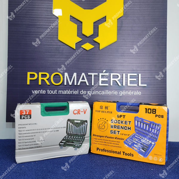 Coffret de douilles en chrome-vanadium (37-108) PCS