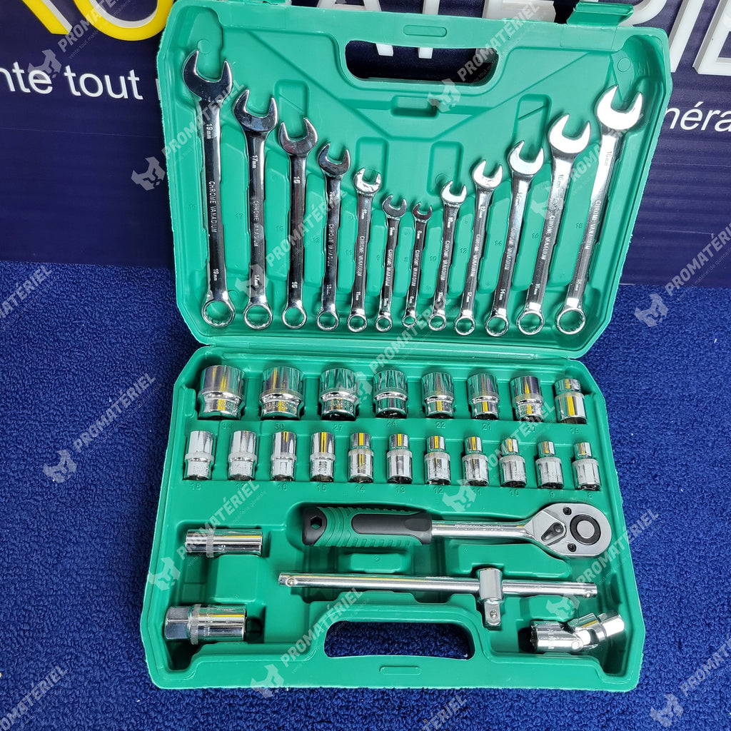 Coffret de douilles en chrome-vanadium (37-108) PCS